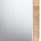 Bali & pari Bella Modern Bohemian Natural Mahogany Wood and Natural Rattan Oval Mirror