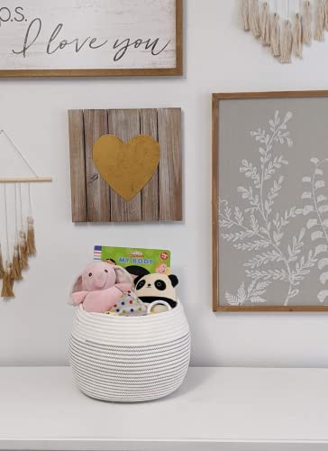 Goodpick Round Cotton Rope Storage Basket for Living Room, Bathroom, Kids' Corner & Shelves, Stores Towels, Cat Toys, Plants, White, 10"D x 8.3"H - color: White, size: 10"D x 8.3"H