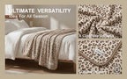Fleece Throw Blanket 50" x 70" - Soft Cozy Microfiber Plush Blanket, Lightweight Warm Throw for Couch Bed Sofa Chair, All Season Use, Beige Leopard - color: Beige Leopard