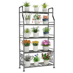 GIOTORENT Plant Stand Outdoor Indoor 5 Tier Metal Waterproof - 53.2" Plant Shelf for Patio, Balcony, Living Room, Large Capacity Tiered Plant Rack, Black - size: C-5Tier