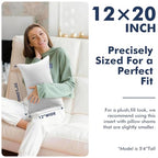 12x20 Pillow Inserts, Set of 2 Down Alternative Lumbar Pillows Rectangle Throw Pillows Insert for Bed, Sofa & Couch, Ultra Soft Fluffy Sleeping Pillow with 100% Cotton Cover - size: 12x20 Inch