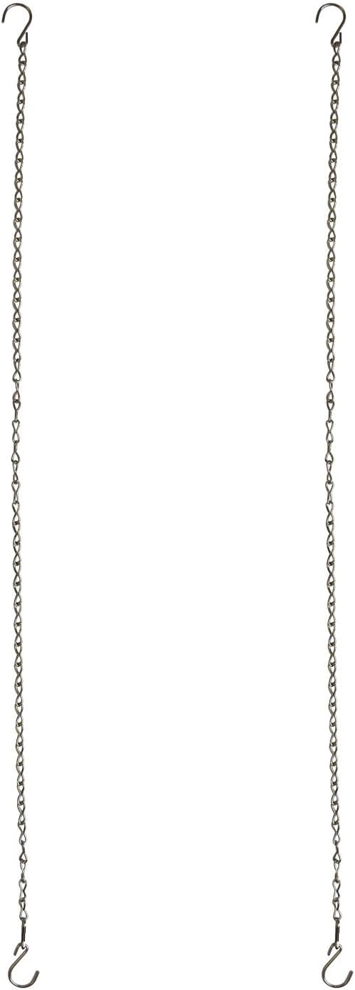 Chain for Hanging Plants,35 Inch Silver Hanging Chain,Hanging Basket Chain Kits with Hooks for Bird Feeder Hanging Planter Porch Wind Chime (Silver, 35 Inch-2PCS)