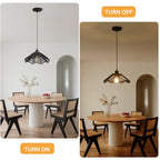 3 Pack Black Woven Pendant Light Fixtures,11.81" Rattan Pendant Lights Farmhouse Basket Light Fixture Adjustable Boho Hanging Lamp for Kitchen Island Bedroom Dining Room Foyer Hallway - color: flower+black
