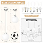 MQMQA 2 Pack Globe Pendant Lights, Mid Century Brushed Nickel Pendant Light Fixtures, Globe Pendant Lights Kitchen Island with Milk Glass Shade Hanging Fixture for Dining Room (Bulbs not Included) - color: Brushed Nickel + Milky White Glass 2 Pack