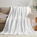 KMUSET Fleece Blanket Throw Size White Lightweight Super Soft Cozy Luxury Bed Blanket Microfiber - color: White, size: Throw(50"x60")