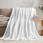 KMUSET Fleece Blanket Throw Size White Lightweight Super Soft Cozy Luxury Bed Blanket Microfiber - color: White, size: Throw(50"x60")