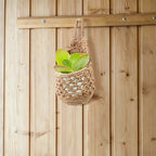 6 PCS Small Hanging Planters for Indoor Plants, Handmade Plant Hanger for 3.9" Pot, Woven Hanging Wall Plant Holder Basket for Succulents, Air Plants and Herbs, Boho Home Garden Decor