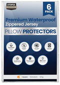 Set of 6 Pillow Protectors with Zipper Queen Size, Bed Bug and Dust Mite Proof Pillow Covers, Ultra Soft Pillow Encasements, Moisture Wicking and Waterproof Pillow Cases by Utopia Bedding (White) - size: Queen (Pack of 6)