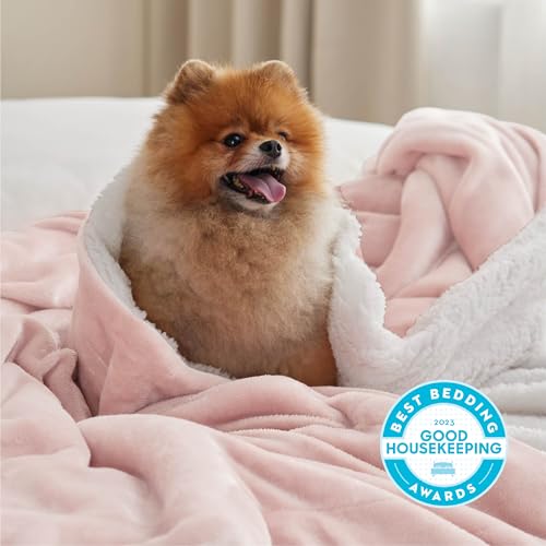 Bedsure GentleSoft Sherpa Fleece Throw Blanket for Couch, Non-Heated, Thick and Warm Throw Gifts for Women and Girls, Soft Fuzzy Plush Kids Blanket for Spring, Room Home Decor, Pink, 50x60 Inches - color: 07 - Pink, size: Throw (50" X 60")