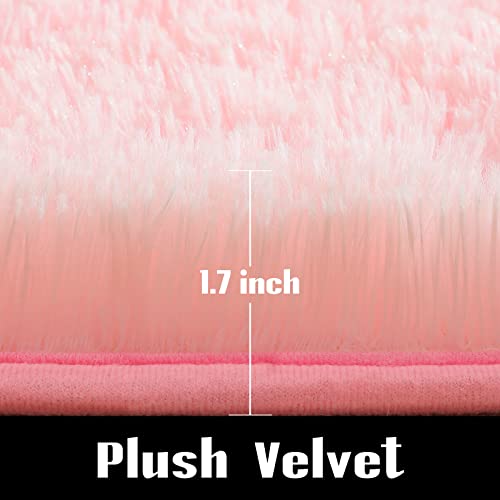 Jelymark Super Soft Shaggy Rug for Bedroom, 4x5.9 Feet Fluffy Carpet for Living Room, Fuzzy Indoor Plush Area Rug for Home Decor, Furry Floor Rugs for Dorm, Kids Nursery Rug for Girls, Pink - color: Baby Pink, size: 4' x 6' (Rectangular)