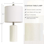 G-SAFAVA 20.5" Small Table Lamps for Living Room Lamp Set of 2 Ceramic Lamps for Bedroom Bedside Lamps Modern Boho Lamps for Night Stands Farmhouse Nightstand Lamp Side End Table Lamp, White - color: White