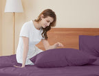 Sunflower Queen Pillowcases Set of 2, 100% Cotton Queen Size Pillow Cases 2, 20×30 inches Dark Purple, Soft and Breathable - color: Dark Purple, size: Queen (20"x30")