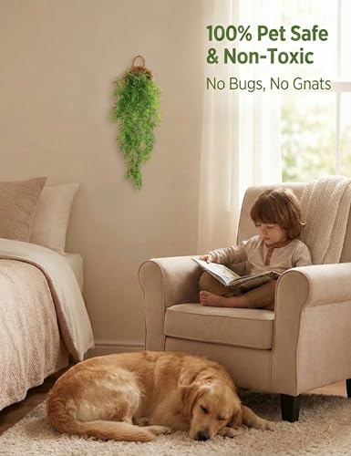 ANZOME Artificial Hanging Plants with Wall Basket, 2.7ft Faux Bamboo Vines for Shelf Decor, Fake Potted Greenery for Bathroom, Kitchen Cabinet Top (DIY Shapeable Set) - color: Wood+bamboo Leaves