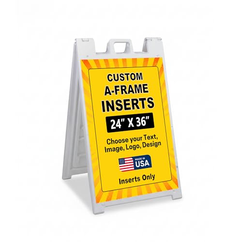 Custom A-Frame Sign Inserts Only by DreamController - Personalized Print Inserts with Your Photo, Text or Logo | Durable Custom Panels for Sidewalk Boards, Retail & Event | 24x36 inch - color: A Frame Inserts Only