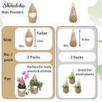 2 Pack 4-inch Hanging Planters for Indoor Plants, Macrame Wall Plant Hanger | Wall Plant Holder, Wall Planters for Indoor Plants (2 Pack, up to 4 inch Pot) - size: Small