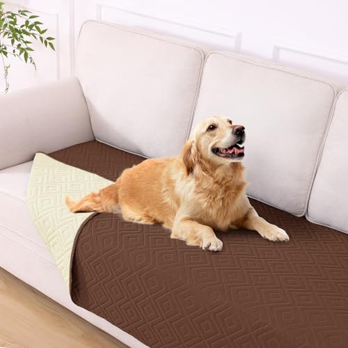 hyha Waterproof Dog Blanket, Soft Dog Bed Cover Pet Blankets, Waterproof Sofa Couch Cover for Dogs Washable, Reversible Pet Couch Covers for Sofa Furniture (40x70 Inch, Brown/Beige) - color: Brown+beige, size: 40x70 Inch