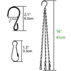 4pcs 16 inch Black Hanging Basket Chain with Hooks Flower Plant Pot Replacement Chain Hanger for Bird Feeders,Planters,Lanterns and Ornaments - size: 16 inch (4pcs)