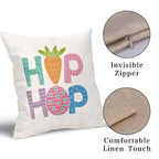 Easter Pillow Covers 16x16 Inches Hello My Peeps Hip Hop Throw Pillow Case Set of 2 Easter Bunny Pillow Cover Cotton Linen Spring Cushion Cover for Home Couch Sofa Bedroom Livingroom - color: Easter Rabbit231123, size: 16" x 16" (Pack of 2)
