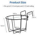 TreeLen 3Pack 10inch Railing Planter Outdoor Balcony Hanging Baskets for Plants Fence Planters Metal Potted Stand Indoor Porch Railing Planters Flower Pot Holder