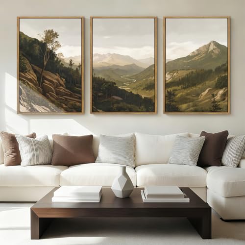 ANHUIB Mountain Wall Art Nature Mountain Ridge Wall Decor Woodland Landscape Painting 16x24 Inch for Living Room Bedroom Dining Room - color: Mountain Ridge, size: 24"L x 16"W