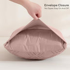 JELLYMONI Pillowcases King Size Smokey Pink 2 Pack Boho Plaid Bed Pillow Covers 20x36in Polyester Envelope Pillow Shams Tufted Bohemian Textured (Pillows are not Included) - color: 06 - Smokey Pink - Grid, size: 36" x 20" (Pack of 2)