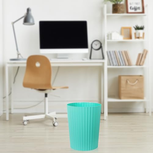 JiatuA Small Trash Can Plastic Wastebasket Round Garbage Container Bin for Bathroom, Kitchen, Bedroom, Home Office, College Dorm, Light Blue - color: Light Blue, size: 1.8 Gallons