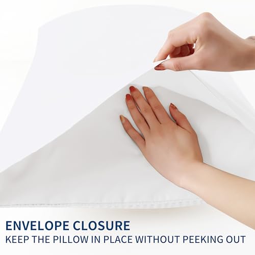 Zaizaihome Waffle Weave Pillowcases Queen Size 2 Pack, 100% Egyptian Cotton 600 Thread Count, Ultra Soft Pillow Shams with Envelope Closure, Breathable Skin-Friendly Pillow Case, White, 20x30 Inches - color: White, size: 30" x 20" (Pack of 2)