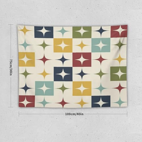 Modern Tapestry, Retro Mid Century Boho Geometry Abstract Bohemia Tapestries Home Decor for Living Room Bedroom Decoration 40in Wx30in H (102×76cm) - color: Bohemian Tapestry-30, size: 40in"Wx30in"H (102×76cm)