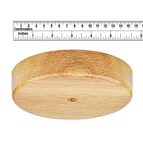 Arturesthome 5.9" Wood Ceiling Plate Canopy Kit with Hardware,Handmade Natural Wooden Canopies for Pendant Light or Hanging Light DIY - color: Wood, size: 5.9 Inch
