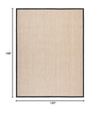 SAFAVIEH Area Rug 10x14 - Natural Fiber Collection - Large - Natural & Black, Seagrass, Herringbone Pattern with Border (NF115C) - color: Natural/Black, size: 10' x 14' (Rectangular)
