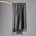 CUDDLE DREAMS Premium Cashmere Throw Blanket with Fringe, Luxuriously Soft (Gray) - color: Gray