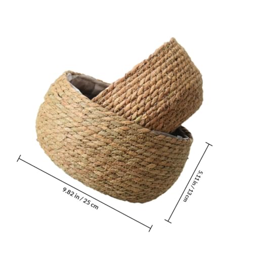 Woven Flowerpot Basket for Indoor Plants, Rattan Straw Plant Container with Natural Braided Design, Boho Style Planter for Succulents and Small Flower Pots