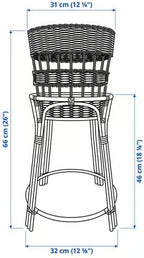 Handmade Rattan Plant Stand with Removable Basket – Boho Indoor Flower Pot Holder, Natural Ioor Plant Stand with Basket – 26" Max Height,