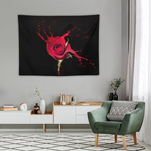 Flower Tapestry Red Rose Floral Printed Wall Hanging Modern Minimalist Design Soft Polyester Tapestry Wall Art Home Décor for Bedroom Living Room Dorm Wall Décor 40" x 30" - color: Flower_1, size: 40"L x 30"W