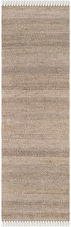 SAFAVIEH Natural Fiber Collection Runner Rug - 2'6" x 6', Grey, Handmade Boho Fringe Woven Jute, Ideal for High Traffic Areas in Living Room, Bedroom (NF368C) - color: Grey, size: 2'6" x 6' (Runner)