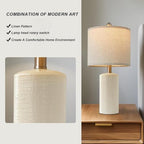 G-SAFAVA 20.25'' Ceramic Table Lamps Set of 2 Small Farmhouse Bedside lamp Creamy White Modern Nightstand End Table Lamps for Living Room Bedroom Study Office - color: Lime White