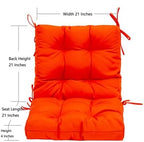 QILLOWAY Outdoor Seat/Back Chair Cushion Tufted Pillow, Spring/Summer Seasonal Replacement Cushions - Pack of 4 (Orange)