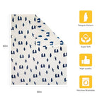 MACEVIA Flannel Fleece Penguin Throw Blanket, Cute & Soft for Bed, Sofa, Travel & Camping, 260GSM (Navy, 50"x60") - color: Penguin Print Navy, size: Flannel Fleece (50x60 IN)