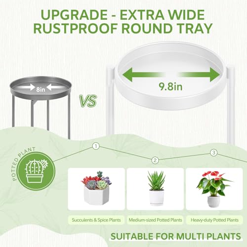 iDavosic.ly 6 Tier Large Plant Stand Indoor with 10 Inch Wide Tray, Tiered Corner Metal Outdoor Flower Display Holder Shelf, Folding Tall Rack for Patio Porch Living Room, White - color: White, size: 6 Tiers