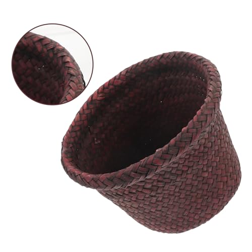 1Pc Seaweed Woven Plant Holder Natural Seagrass Pot Container for Indoor Plants Handcrafted Design Versatile Basket for Home Decor