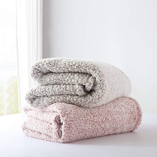 Ultra Soft Cozy Sherpa Throw Blanket, 2 Tones Ombre Light Brown Pattern Reversible, Light Weight Warm Decorative Boho Style Throw Blanket Cover for Sofa, Couch, Bedroom,Travel, 50”x60” - color: Light Brown, size: Throw-50'' x 60''