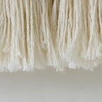 Flber Macrame Wall Hanging Blue Handmade Yarn with Ball Tassels 15.7" Wx 21.6" L - color: Blue