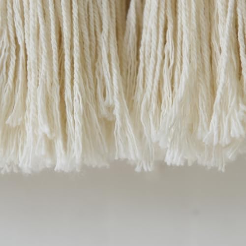 Flber Macrame Wall Hanging Blue Handmade Yarn with Ball Tassels 15.7" Wx 21.6" L - color: Blue
