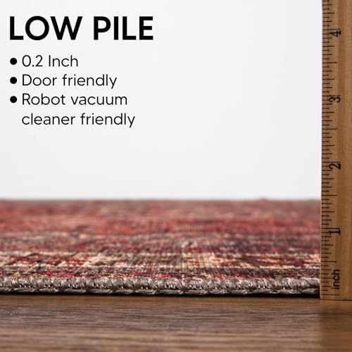 Keen Home Design 2x3 Rug - Machine Washable Entry Rug with Non-Slip Backing, Ideal for Enteryway, Kitchen, Bathroom, Laundry Room - Vintage, Easy Clean, Durable, Low Pile Rug - (2' x 3') - color: Anthracite Grey / Copper Tone, size: 2' x 3' (Rectangular)