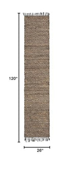 Unique Loom Braided Jute Collection Area Rug - Assam (2' 2" x 10' Runner, Black/ Natural) - color: Black/Natural, size: 2'2" x 10' (Runner)