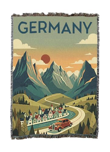 Pure Country Weavers Germany Travel Blanket - Gift Tapestry Throw Woven from Cotton - Made in The USA (50X60) - color: Germany Travel, size: 50X60