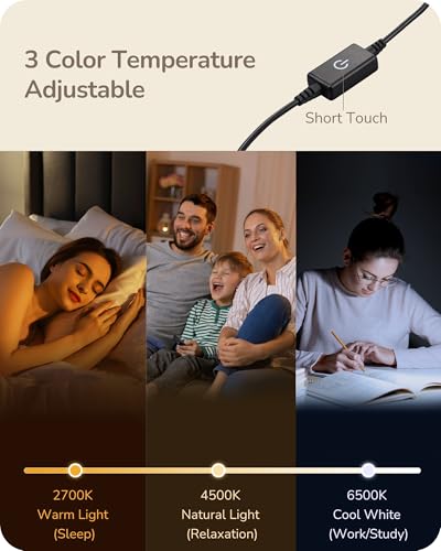EDISHINE Upgraded LED Table Lamp, Stepless Dimmable Bedside Lamp with 3 Color Temperature, Modern Nightstand Lamp, Desk Lamp for Bedroom, Living Room, Corner, Gift, Metal Finish, Silver, 6W - color: Silver