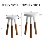 LitaEther Reverse Dipped Wood Plant Stand, Wood Accent Stool,Milking Stool Set (16" H x 12" D+18" H x 12" D) - size: 16"+18" Tall