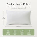 Ashler Throw Pillow Inserts- 14x22 Pillow Inserts with Air Layer, Premium Bed and Couch Pillows - Indoor Decorative Throw Pillow, Lumbar Cushion Sham Stuffer, Pack of 2, White - size: 14x22 Inch