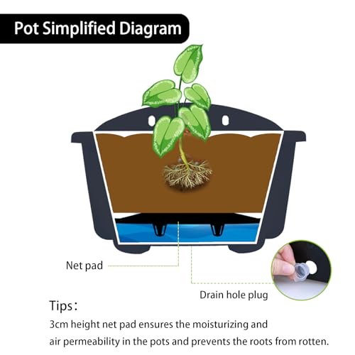 summer flower 3 Pack Hanging Planters for Railing, 9.84 Inch Plastic Window Box with Drain Hole Plug, Indoor Outdoor Flower Pots for Balcony Fence Garden Decor (Black) - color: Black